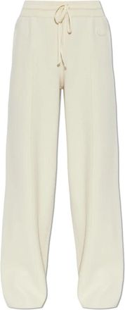 Moncler Wijde broek - Dames - Wijde Broeken - Beige - S - Katoen - Broeken