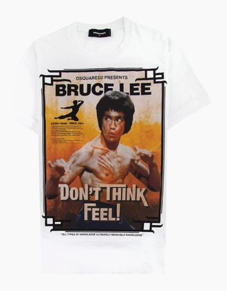 Dsquared2 Mens Dsquared2 Bruce Lee T-shirt White - Size: 36
