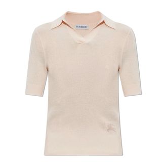 Burberry Cashmere Knitwear, female, Pink, Size: XS Rain Cashmere Polo