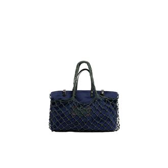 Dsquared2 Shopping Bag Canvas Rete - male - Dsquared2 - Shopping Bags - Blue - ONE SIZE - Bags