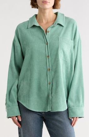 Wishlist Oversize Corduroy Shacket in Jade at Nordstrom Rack, Size Medium/large