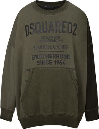 Dsquared2 Green Cotton Mens Sweatshirt