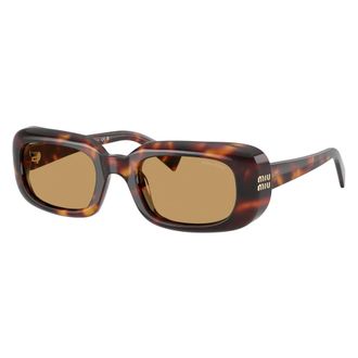 Miu Miu Sunglasses, unisex, Brown, Size: 52 MM Rectangular Sunglasses