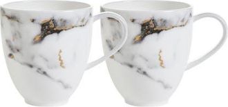 Prouna Marble Venice Fog Barrel Mug, Set of 2 in White at Nordstrom