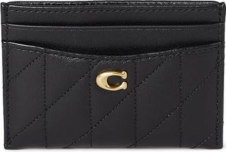 Coach Essential Small Zip Around Card Case with Cherry Print Wallet Womens Handbags Black, Leather