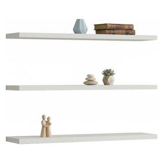 Dmora Estante Meina, 3 Niveles, Set De 3, 60x15x2h Cm Blanco