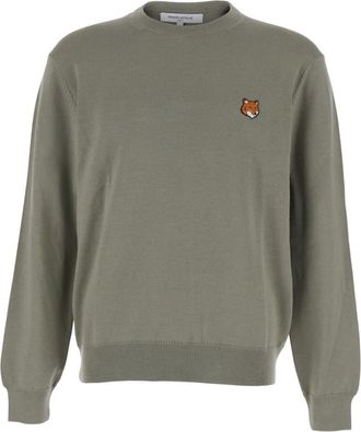 Maison Kitsun&eacute; Olive Crew Neck Sweater