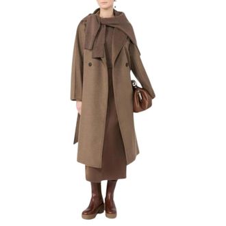 Max Mara Jassen, Dames, Bruin, 4Xs, Wol, Resina Jas