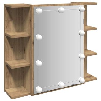 vidaXL Vidaxl Mobile A Specchio Con Led Rovere Artigianale 70x16,5x60 Cm