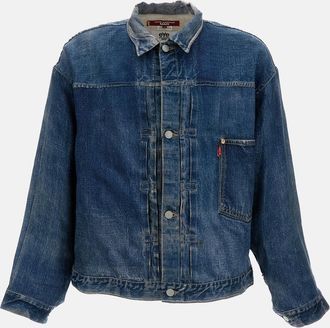 Junya Watanabe Giacca Effetto Denim Stampato