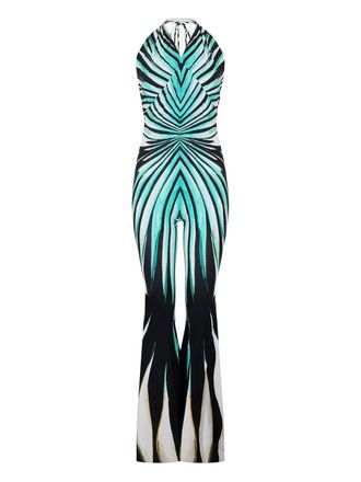 Roberto Cavalli Ray Of Sea-print jumpsuit - women - Elastane/Polyurethane - 40 - Blue