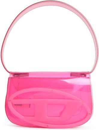 Diesel Iconic 1 Dr Umh&auml;ngetasche aus fuchsiafarbenem transparentem Tpu