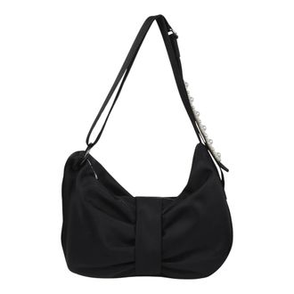 Simone Rocha Cross Body Bags, female, Black, ONE SIZE, Beaded Sling Bow Bag