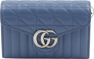 Gucci Wallets & Cardholders, female, Blue, Size: ONE SIZE GG Marmont Matelass&eacute; Mini Bag
