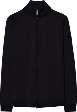 Roberto Ricci Design New Amos Cotton Full Zip Knit - Heren - Vesten - Zwart - XL - Katoen - Truien & Vesten