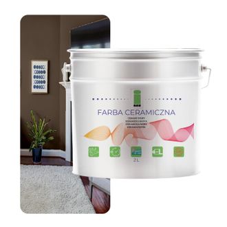 OEM Pintura Cer&aacute;mica Para Paredes, Lavable, Marr&oacute;n, 2 L, Resistente A Las Manchas