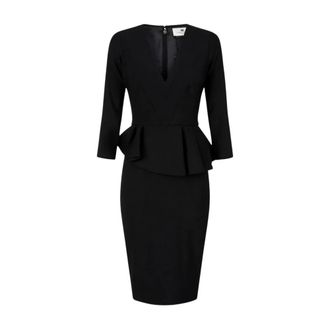 Elisabetta Franchi Vestido midi - Dresses - Mujer - Negro - 2XL