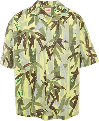 Kenzo Overhemd met bladerprint - Groen