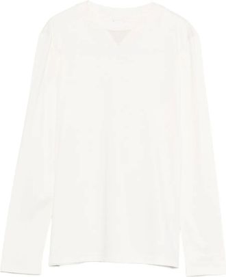 Eleventy long-sleeve V-neck top - White