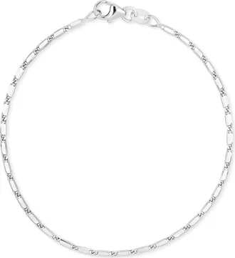 Bony Levy 14K Gold Flat Bar Chain Bracelet in 14K White Gold at Nordstrom, Size 7.5