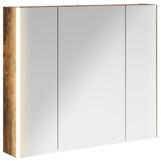 vidaXL Armario Con Espejo De Ba&ntilde;o Roble Ahumado 83,5 X 15,5 X 70 Cm Vidaxl