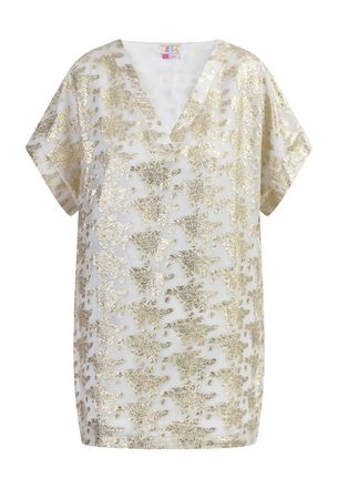 Izia Tuniek Dames Gebroken wit met gouden bloemen