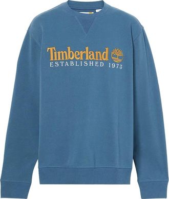 Timberland Hoodies & sweatvesten, Heren, Blauw, L, Denim, Established 1973 Denim Logo Sweatshirt