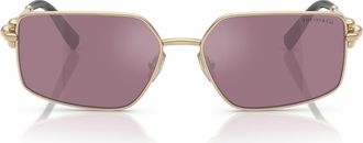 Tiffany & Co. 58mm Rectangular Sunglasses in Gold /Violet Internal Gold at Nordstrom