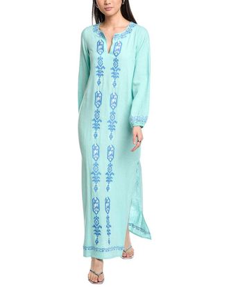 Sail to Sable Sail To Sable Embroidered Linen-Blend Caftan