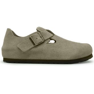 Birkenstock London BS Suede Leather Unisex Comfort Shoes - Taupe - Size:UK 4.5