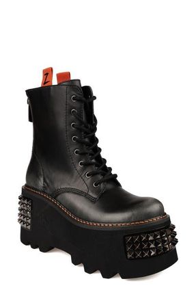 Zigi Soho Leysa Studded Platform Combat Boot in Black at Nordstrom, Size 10