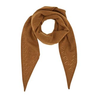 Chlo&eacute; Iconic Driehoekige Sjaal - Dames - Accessoires - Bruin - Maat: ONE Size Wol