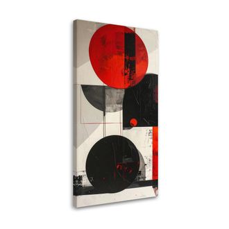 Feeby Impresi&oacute;n De Imagen, Abstracci&oacute;n C&iacute;rculos Geom&eacute;tricos Rojo Negro, 60x120