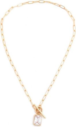 Panacea Cubic Zirconia Toggle Pendant Necklace in Gold at Nordstrom