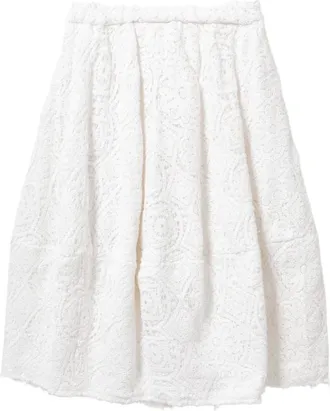 Comme Des Gar&ccedil;ons Rokken, Dames, Wit, S, Katoen, Geborduurde Midi Rok