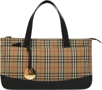 Burberry Pre-owned Handbags, female, Beige, Size: ONE SIZE Pre-owned Canvas Handbag