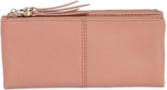 Hobo Keen Large Zip Top Leather Wallet in Cork at Nordstrom Rack