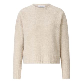 Rich & Royal Crew NK Long Sleeve Boucl&eacute; - Dames - Ronde hals truien - Beige - XL - Wol - Truien & Vesten