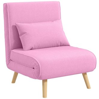 HOMCOM Sof&aacute; cama individual 72x75x85 cm rosa
