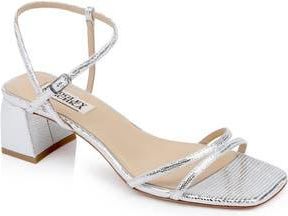 Badgley Mischka Carlota Square Toe Sandal in Silverliza at Nordstrom Rack, Size 6.5