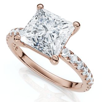 Pompeii3 Certified 2 1/3Ct Princess Cut Diamond Engagement Ring 14k Gold or Pt Lab Grown