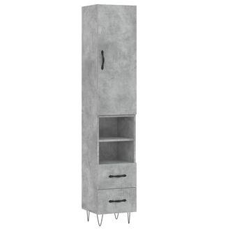 vidaXL Aparador De Madera Contrachapada Gris Hormig&oacute;n 34,5x34x180 Cm Vidaxl