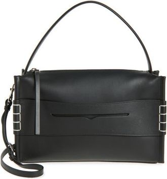 J.W.Anderson Medium Loafer Leather Shoulder Bag in Black 999 at Nordstrom