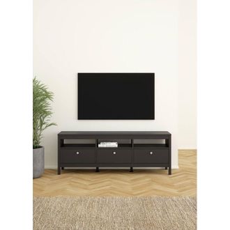 Dmora Dmora - Mueble De Televisi&oacute;n Liliane, Aparador De Sal&oacute;n, Mueble Bajo Para Tv, Base De Pared Equipada, 151x38 H54 Cm, Blanco