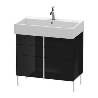 Duravit Duravit Vero Air Mueble De Pared 78.4 X 43.1cm, 2 Cajones, 1 Extra&iacute;ble, Para Vero Air 235080, Color (frente/cuerpo): Laca Negra De Alto Brillo - Va658