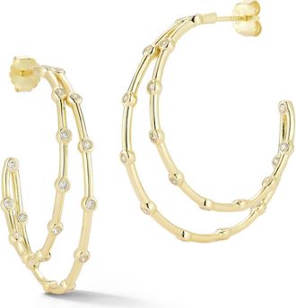 Glaze Jewelry Cubic Zirconia Double Hoop Earrings in Gold at Nordstrom Rack
