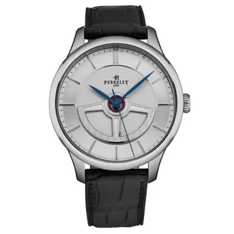 Perrelet First Class Double Rotor Automatic Silver Dial Mens Watch A1090/1A