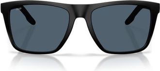 Costa Mainsail XL 59mm Polarized Square Sunglasses in Matte Black /Gray 580P at Nordstrom