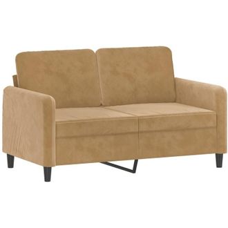 vidaXL Sof&aacute; De 2 Plazas Terciopelo Marr&oacute;n 120 Cm Vidaxl