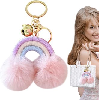 Generic Bag Charm - Novelty Boho Purse Charm,Keychain Decorative Accessories Woven Plush Pendant for Car Key Wallet